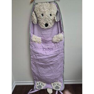 Pottery Barn Kids Shaggy Dog sleeping bag purple gingham Personalized Dalya